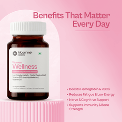 Alcamine Energy & Anemia Support Supplement with Vitamin B12, Iron, Folate, and Vitamin D3 (60 Tablets) thumbnail 2