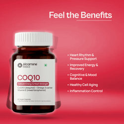 Alcamine Advanced Ubiquinol CoQ10 Capsules with Natural Vitamin E (Mixed Tocopherols) for Heart & Energy (60 Capsules) thumbnail 2