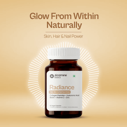 Alcamine Collagen & Biotin Capsules for Skin, Hair & Nail Health, with Hyaluronic Acid, Vitamin C & Zinc (60 Capsules) thumbnail 3