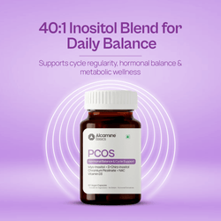Alcamine PCOS & Hormonal Balance Supplement with Myo & D-Chiro Inositol (40:1 Ratio), NAC, Chromium & Vitamin D3 (60 Capsules) thumbnail 4