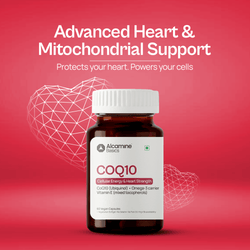 Alcamine Advanced Ubiquinol CoQ10 Capsules with Natural Vitamin E (Mixed Tocopherols) for Heart & Energy (60 Capsules) thumbnail 3