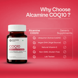 Alcamine Advanced Ubiquinol CoQ10 Capsules with Natural Vitamin E (Mixed Tocopherols) for Heart & Energy (60 Capsules) thumbnail 4