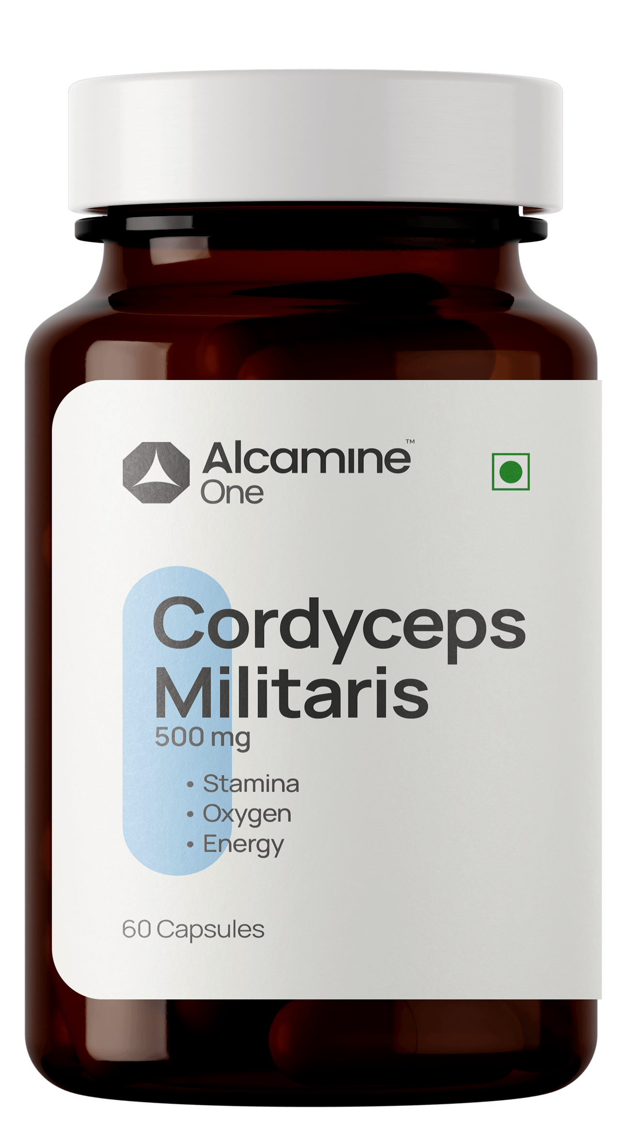 Alcamine Cordyceps Militaris 500 mg | Energy, Stamina & Lung Support