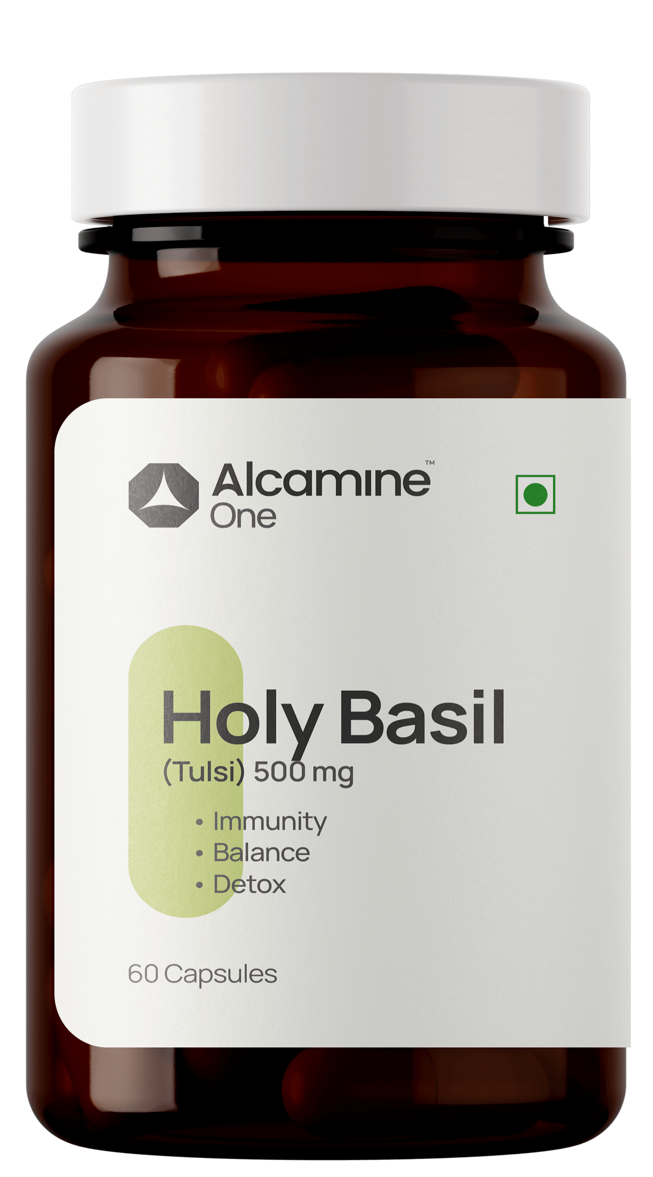 Alcamine Holy Basil (Tulsi) 500 mg | Stress, Immunity & Wellness Support