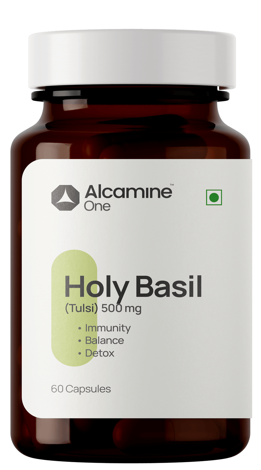 Alcamine Holy Basil (Tulsi) 500 mg | Stress, Immunity & Wellness Support