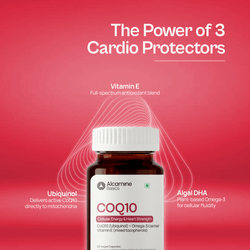 Alcamine Advanced Ubiquinol CoQ10 Capsules with Natural Vitamin E (Mixed Tocopherols) for Heart & Energy (60 Capsules) thumbnail 5