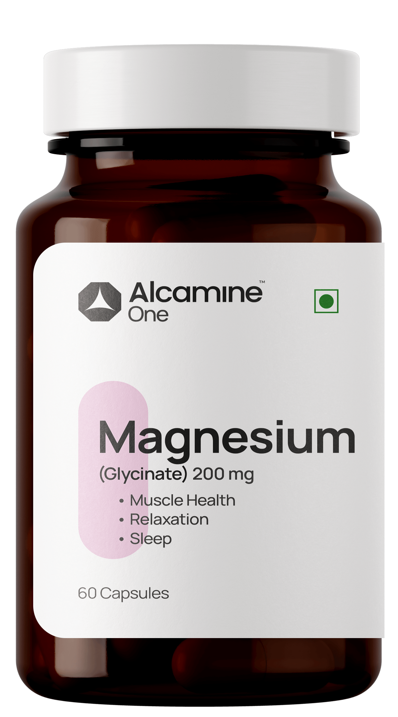 Alcamine Magnesium Bisglycinate 200 mg | High-Absorption Stress, Sleep & Muscle Support