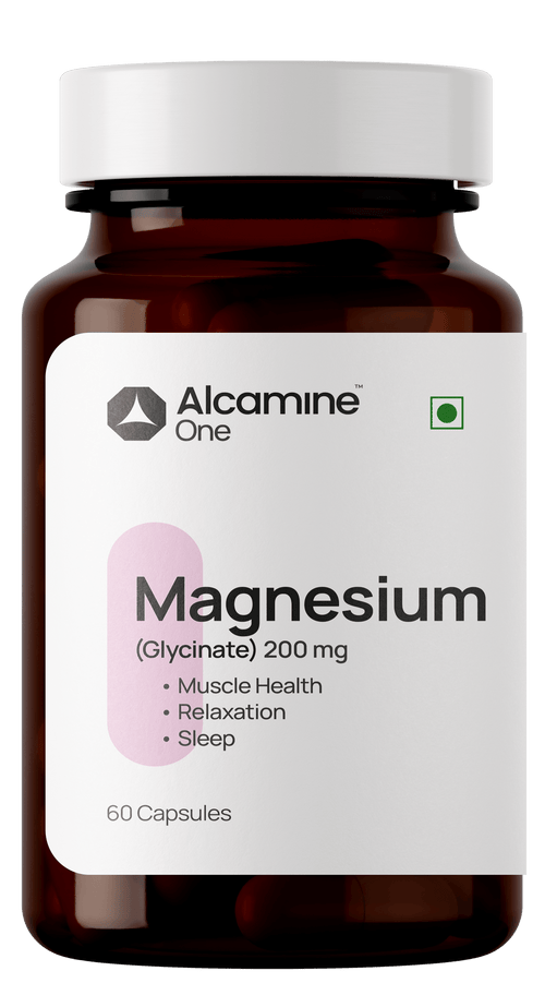 Alcamine Magnesium Bisglycinate 200 mg | High-Absorption Stress, Sleep & Muscle Support