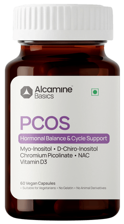 Alcamine PCOS & Hormonal Balance Supplement with Myo & D-Chiro Inositol (40:1 Ratio), NAC, Chromium & Vitamin D3 (60 Capsules) thumbnail 1