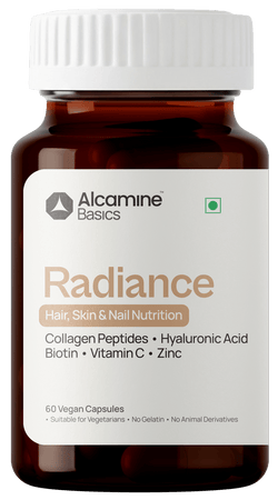 Alcamine Collagen & Biotin Capsules for Skin, Hair & Nail Health, with Hyaluronic Acid, Vitamin C & Zinc (60 Capsules) thumbnail 1
