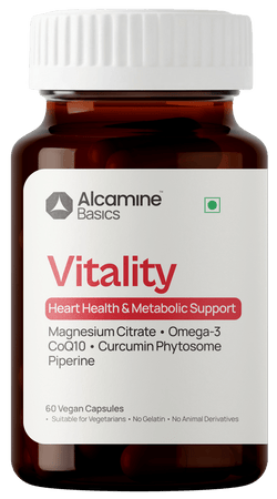 Alcamine Cardiovascular & Heart Health Supplement with Omega-3, CoQ10, Curcumin Phytosome & Magnesium Citrate (60 Capsules) thumbnail 1