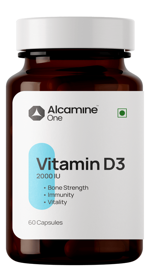 Alcamine Vitamin D3 2000 IU | 60/90 Capsules (High-Potency D3 for Daily Wellness)