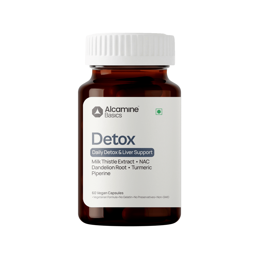 Alcamine Liver Support & Detox Supplement with Milk Thistle, NAC, Dandelion Root & Turmeric (60 Capsules)