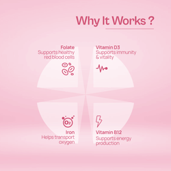 Alcamine Energy & Anemia Support Supplement with Vitamin B12, Iron, Folate, and Vitamin D3 (60 Tablets) thumbnail 9