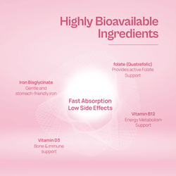 Alcamine Energy & Anemia Support Supplement with Vitamin B12, Iron, Folate, and Vitamin D3 (60 Tablets) thumbnail 6